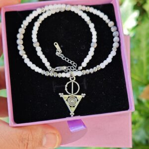Amazigh Berber Tizerzit Necklace with Natural Stones and Steel