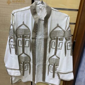 Amazigh Berber Linen Vest with Colorful Embroidery Gilet Sizes