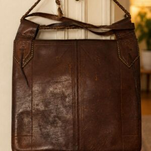 Amazigh Berber Protective and Spiritual Shoulder Bag with Vintage Leather Embroidery