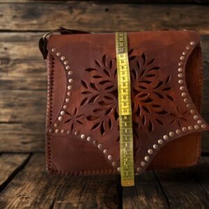 Amazigh Berber Vintage Leather Natural Patina Boho Bag