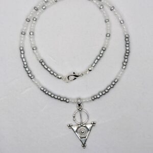 Amazigh Berber Tizerzit Necklace with Beaded Fibule Pendant