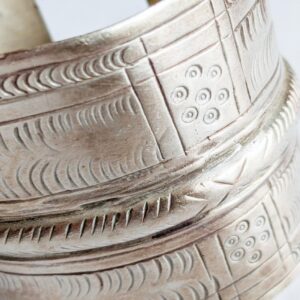 Amazigh Berber Vintage Wide Silver Bracelet from Siwa Egypt