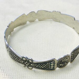 Amazigh Berber Gravé 925 Silver Engraved Cuff Bracelet