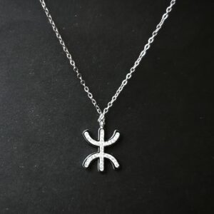Amazigh Berber Kabyle Yaz Tifinagh lettre Necklace with Sparkling Pendant