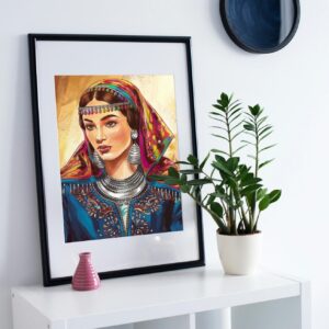 Amazigh Woman Portrait Berber Kabyle Tattoo Art Digital Download