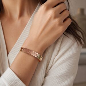 Amazigh Berber Tuareg Tifinagh Cuff Bracelet with Mixed Copper Silver Details