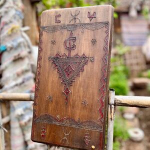 Amazigh Berber Handmade Henna Wooden Wall Art Decor