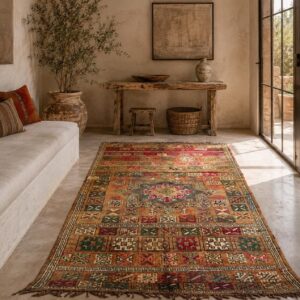 Amazigh Berber Panel Rug for Living Room Vintage Tribal Carpet