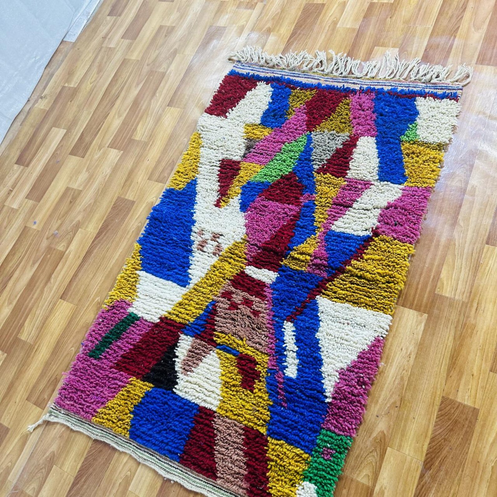 Amazigh Berber Diamond Handwoven Colorful Custom Wool Rug