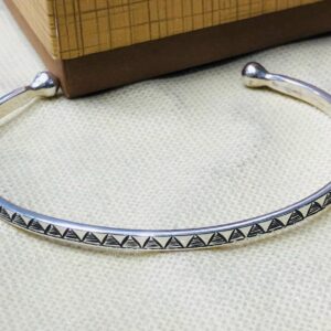 Amazigh Berber Gravé 925 Silver Open Cuff Bracelet