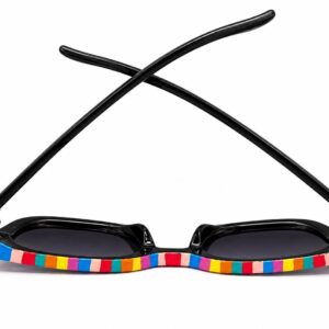 Amazigh IZURAG N TUDERT Rainbow Striped Hand Painted Sunglasses Frames