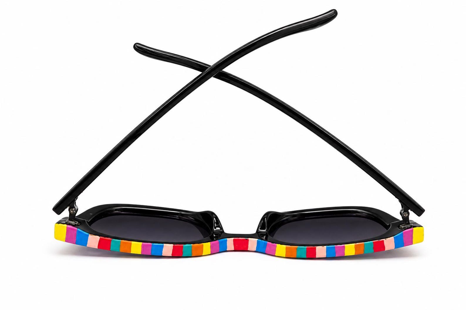 Amazigh IZURAG N TUDERT Rainbow Striped Hand Painted Sunglasses Frames