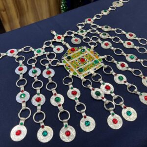 Amazigh Silver Tribal Necklace with Engraved Heritage Jewelry Design