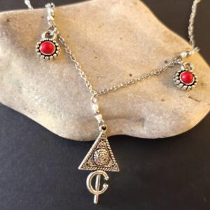 Amazigh Kabyle Fibule Berber Necklace with Corail Charms