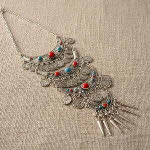 Amazigh Berber Beaded Necklace Red Blue Traditional Wedding Jewelry