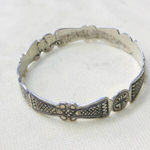 Amazigh Berber Gravé 925 Silver Engraved Cuff Bracelet