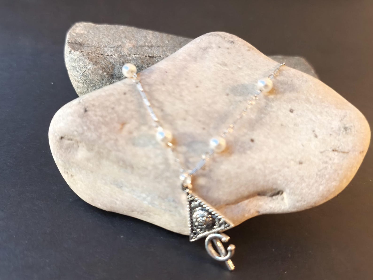 Amazigh Berber Kabyle Fibule Necklace with Pearls and Pendant