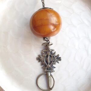 Berber Amazigh Maroc Atlas Fibule Vintage Copal Pendant Necklace