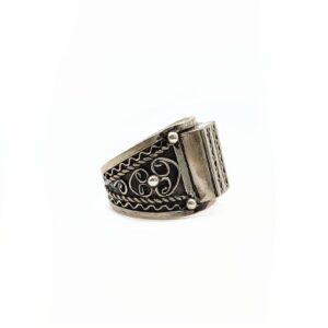 Amazigh Berber Square Silver Ring Vintage Tribal Jewelry Size