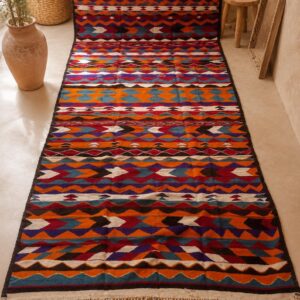 Amazigh Berber Vintage Handmade Wool Rug Traditional Tribal Carpet