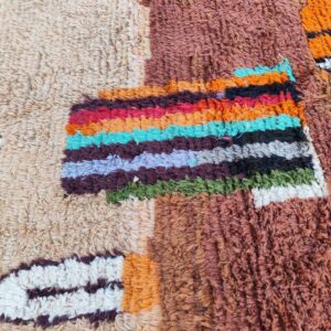 Amazigh Berber Handmade Wool Geometric Rug Colorful Boho Carpet