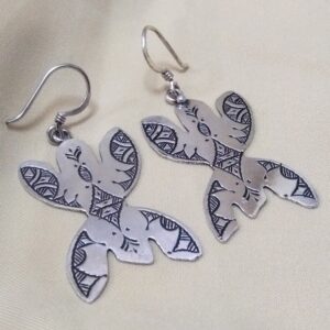 Amazigh Berber Tifinagh Sterling Silver Earrings Ethnic Design