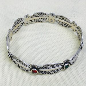 Berber Amazigh Gravé 925 Silver Handmade Cuff Bracelet
