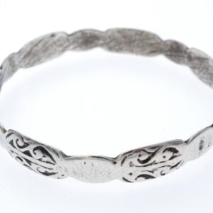 Antique Amazigh Berber TANANE Silver Bracelet with Engraved Design