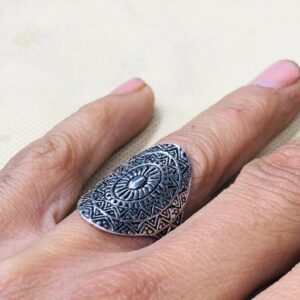 Amazigh Berber Tuareg Sterling Silver Tribal Engraved Ring