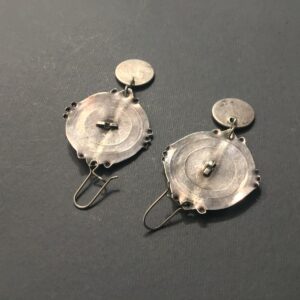 Antique Berber Enamel Earrings with Amazigh Silver Jewelry Style