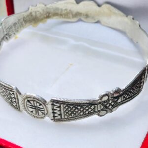 Amazigh Berber Gravé 925 Silver Engraved Cuff Bracelet