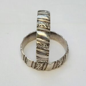 Amazigh Berber Tifinagh Paire d’Ancien Silver Bracelet Maroc