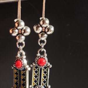Amazigh Berber Kabyle Earrings Silver Tone Cultural Jewelry Design