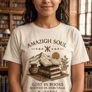 Amazigh Berber Tamazight Yaz Book Lover Digital T-Shirt Design