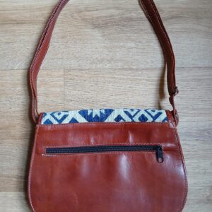 Amazigh Tunisia Brown Leather Handbag with Traditional Motifs Bag