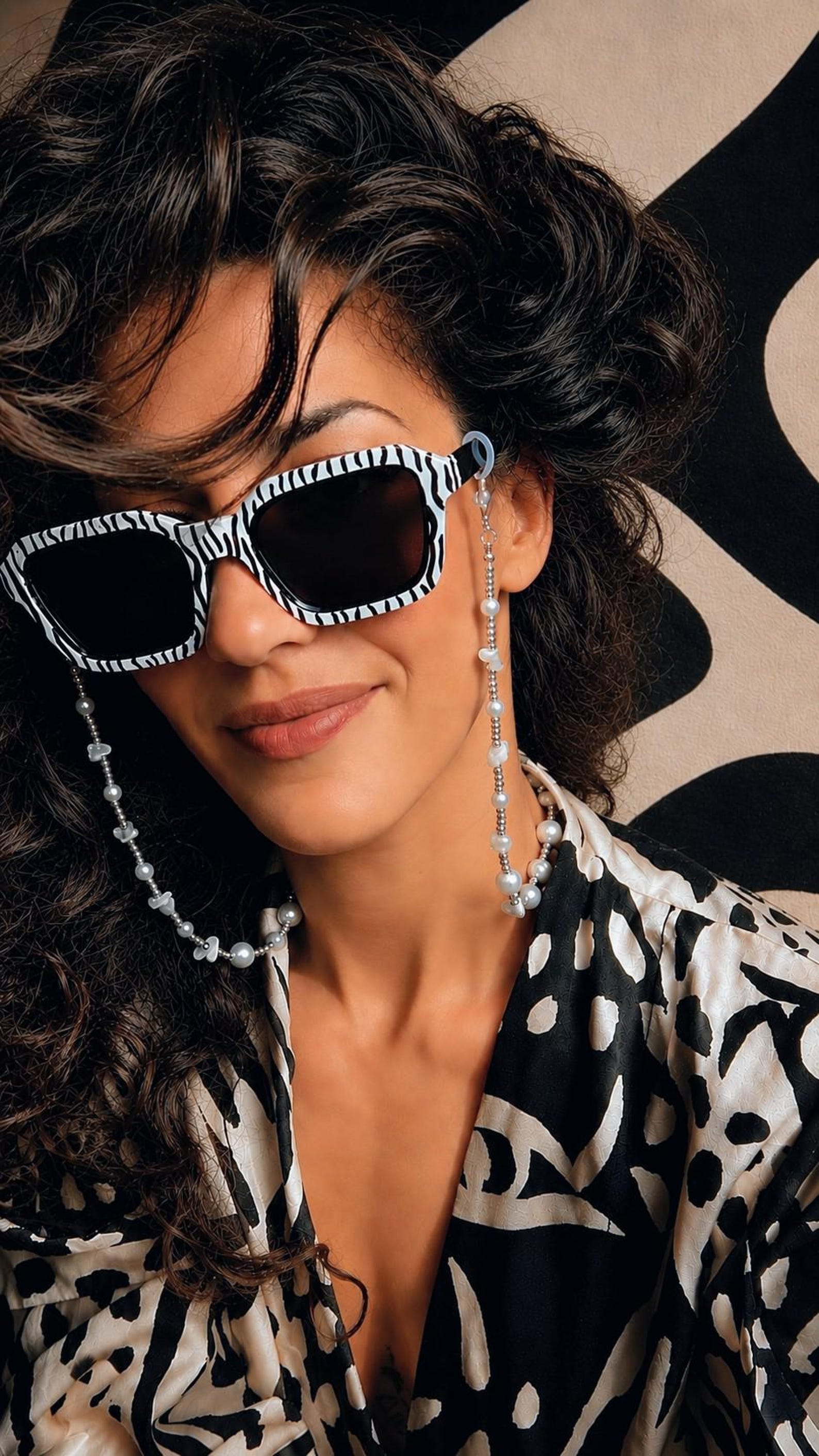 Amazigh AMƔIUD Zebra Hand Painted Sunglasses UV400 Cat 3 Frames