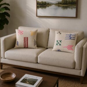 Handwoven Amazigh Berber Wool Cushion Cover Accent Pillow