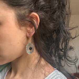 Vintage Berber Amazigh Silver Plated Earrings with Bohemian Design