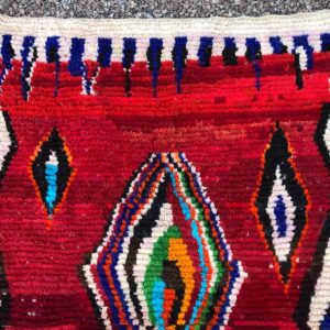 Amazigh Boujaad Wool Rug with Colorful Geometric Berber Patterns