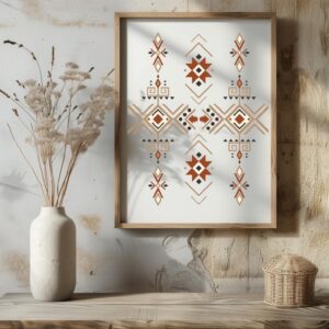 Amazigh Berber Kabyle Woman Illustration Wall Art Poster Print