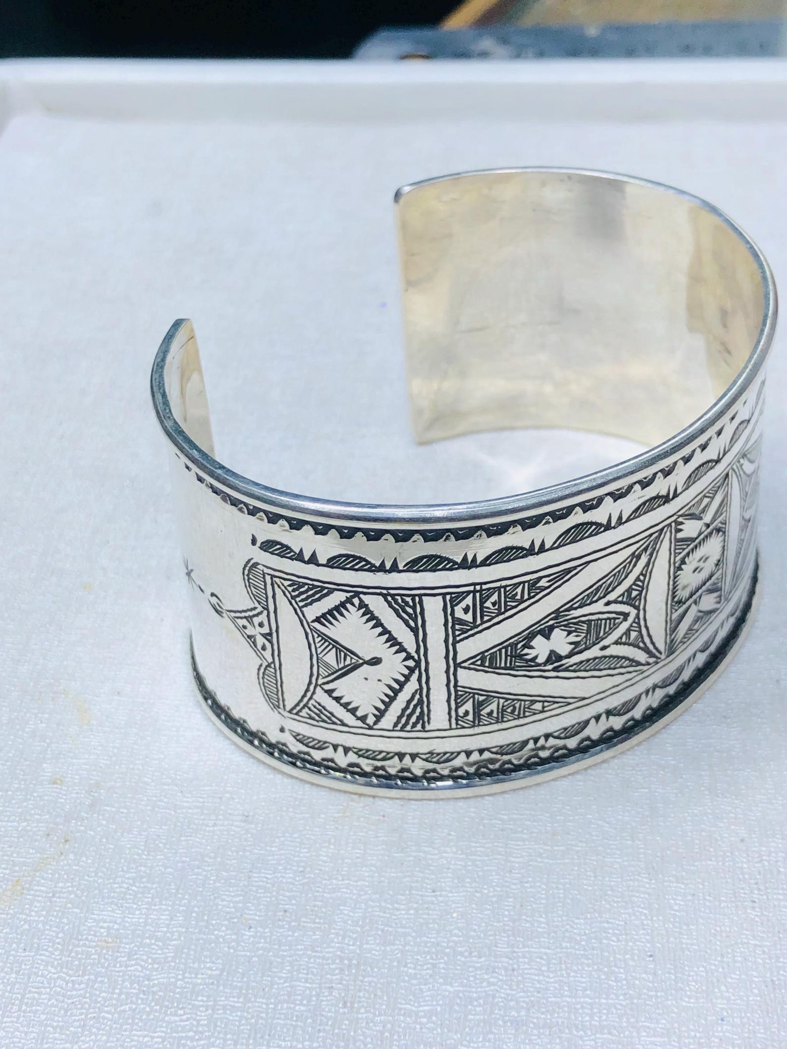 Amazigh Tuareg Berber Gravé Maroc Bracelet Silver Engraved Jewelry