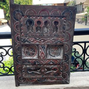 Amazigh Berber Hand Carved Wooden Door Wall Art Panel
