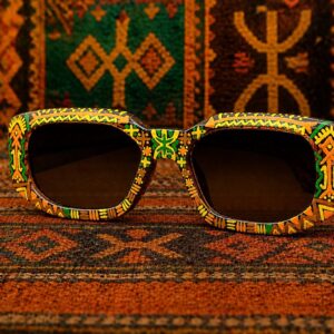 Amazigh Adrar Mountain Hand Painted Sunglasses with Recycled Frames