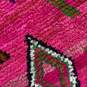 Amazigh Pink Berber Wool Rug with Tribal Home Decor