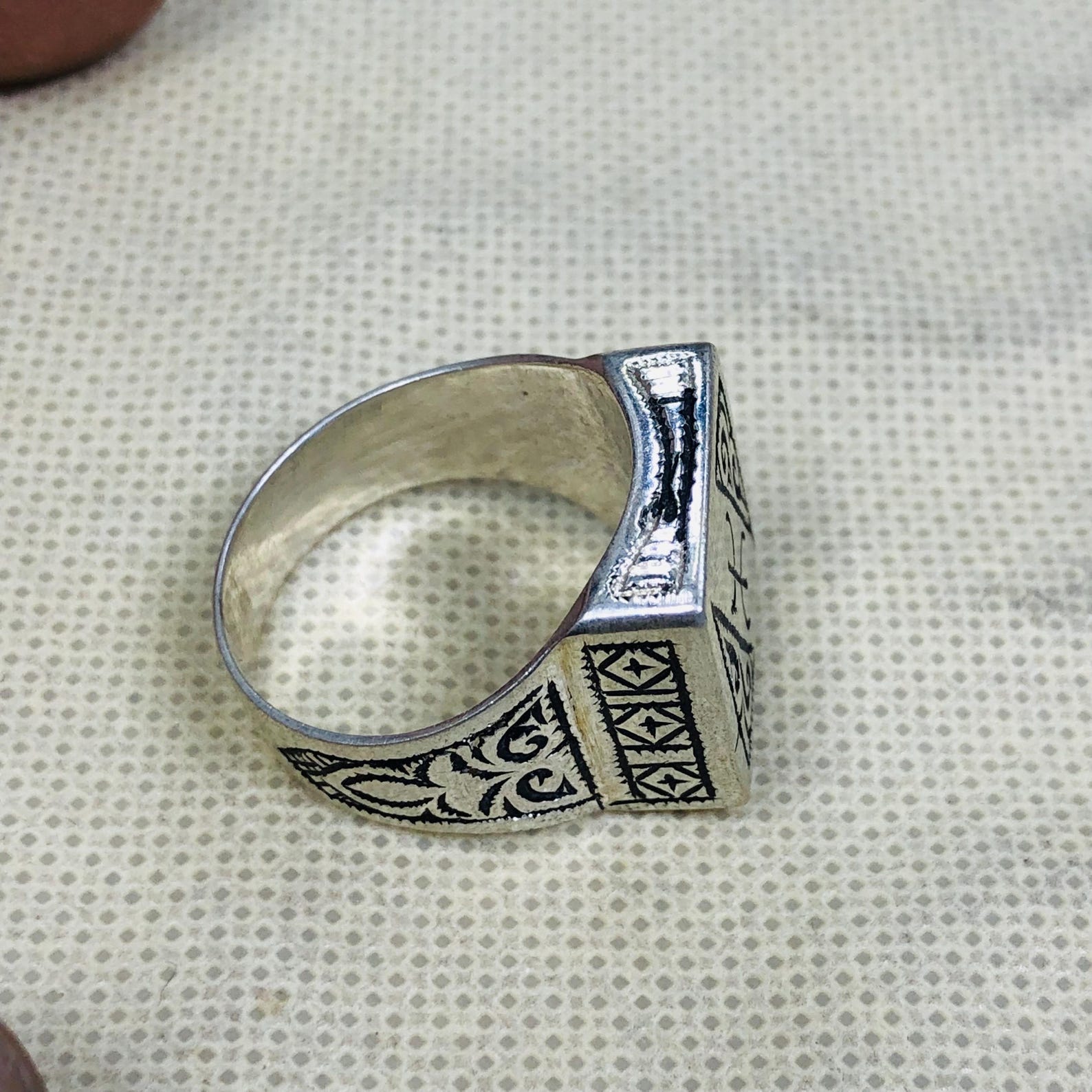 Berber Amazigh Handmade Silver Geometric Traditional Ring Design