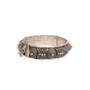 Antique Amazigh Berber Tafraoute Cuff Bracelet Silver Tribal Jewelry