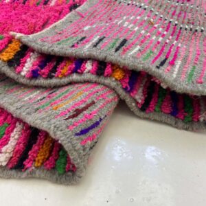 Amazigh Pink Berber Wool Rug with Tribal Home Decor