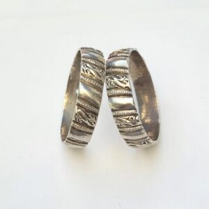 Amazigh Berber Tifinagh Paire d’Ancien Silver Bracelet Maroc