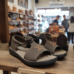 Amazigh Berber Leather Sandals with Symbol Embroidery for Summer