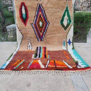 Amazigh Berber Handmade Wool Geometric Rug Colorful Boho Carpet